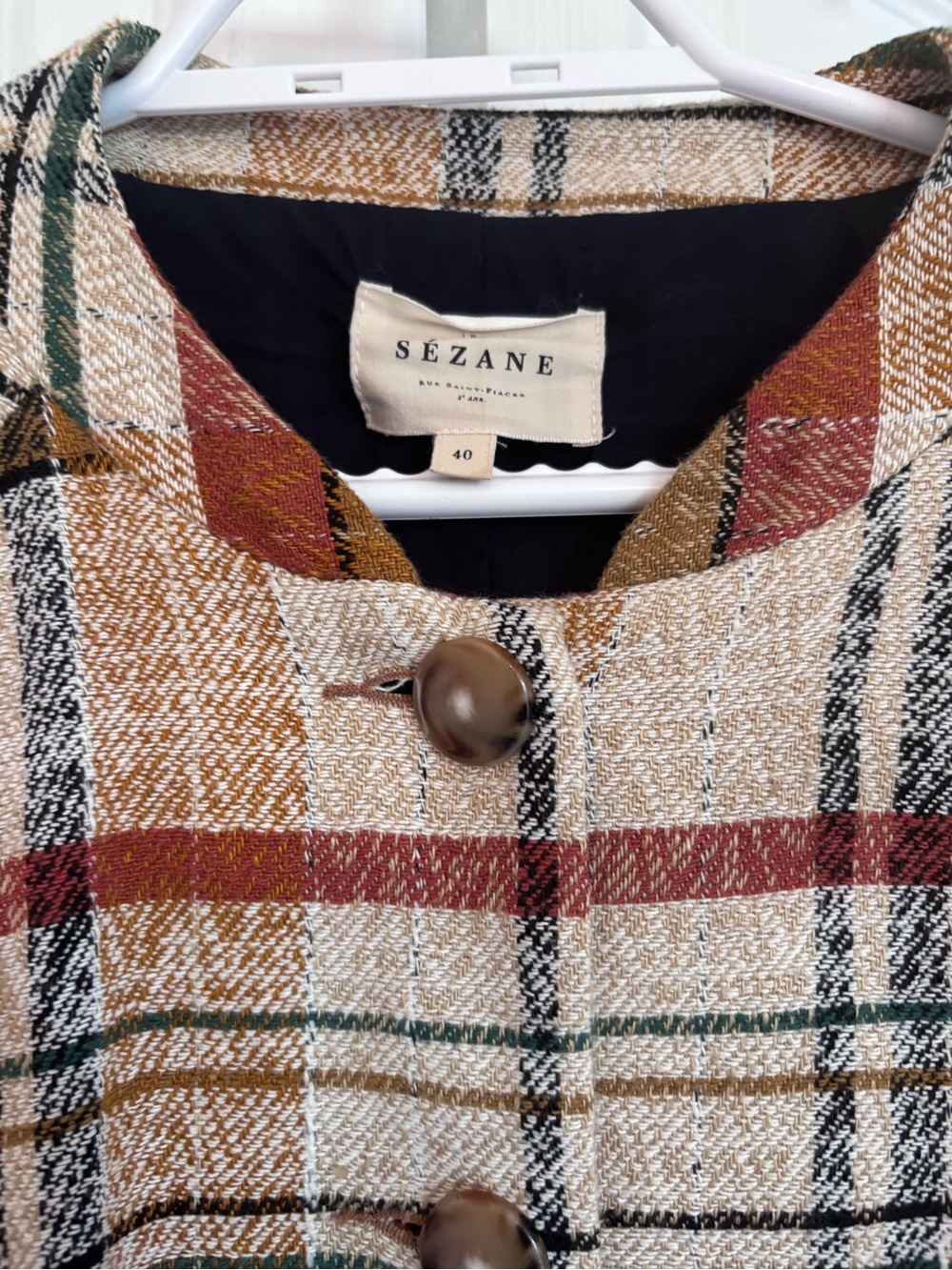 Mike Jacket Linen Cotton Texan Jacquard Plaid Tartan Print - Picture 4 of 8